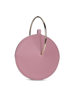 Leather Crossbody Flask Bag with Gold Handle