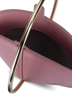 Leather Crossbody Flask Bag with Gold Handle