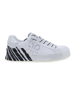 Low-Top Sneakers with Chipped Paint Effect