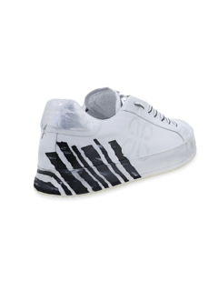Low-Top Sneakers with Chipped Paint Effect