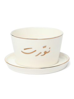 وعاء ميغل مع طبق نورت ذهبي مجموعة من 6