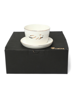 وعاء ميغل مع طبق نورت ذهبي مجموعة من 6