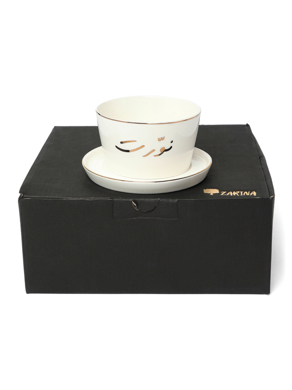 وعاء ميغل مع طبق نورت ذهبي مجموعة من 6