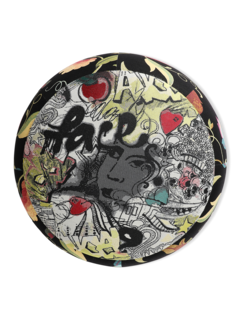 The Queen Pouf Chair : Designer Floral Canvas Top with Pop Art NYC Top