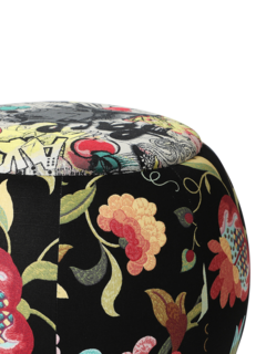 The Queen Pouf Chair : Designer Floral Canvas Top with Pop Art NYC Top