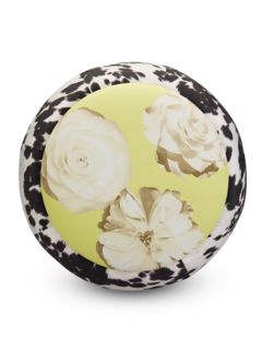 Cow Floral Print Velvet Pouf