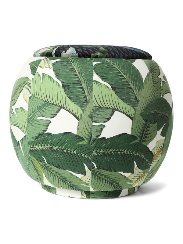 The Queen Pouf Chair : Banana Leaf with Spring It Floral Top