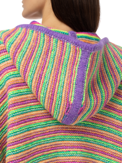 Multicolour Fringed Poncho