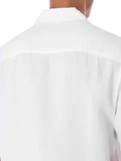 قميص من الكتان بأكمام قصيرة وجيب