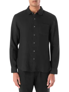 قميص ريفايزد من الكتان بأكمام طويلة