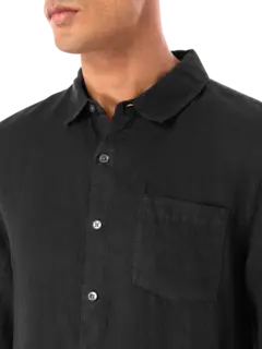 قميص ريفايزد من الكتان بأكمام طويلة