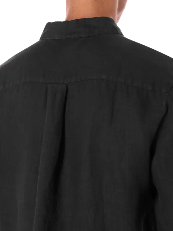 قميص ريفايزد من الكتان بأكمام طويلة