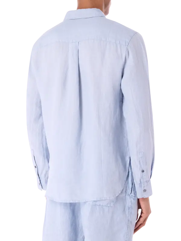 قميص ريفايزد من الكتان بأكمام طويلة