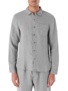 قميص ريفايزد من الكتان بأكمام طويلة