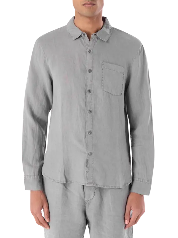 قميص ريفايزد من الكتان بأكمام طويلة