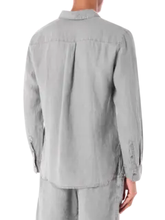 قميص ريفايزد من الكتان بأكمام طويلة