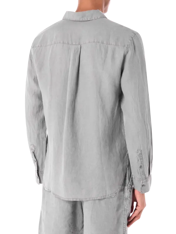 قميص ريفايزد من الكتان بأكمام طويلة