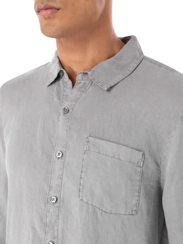 قميص ريفايزد من الكتان بأكمام طويلة