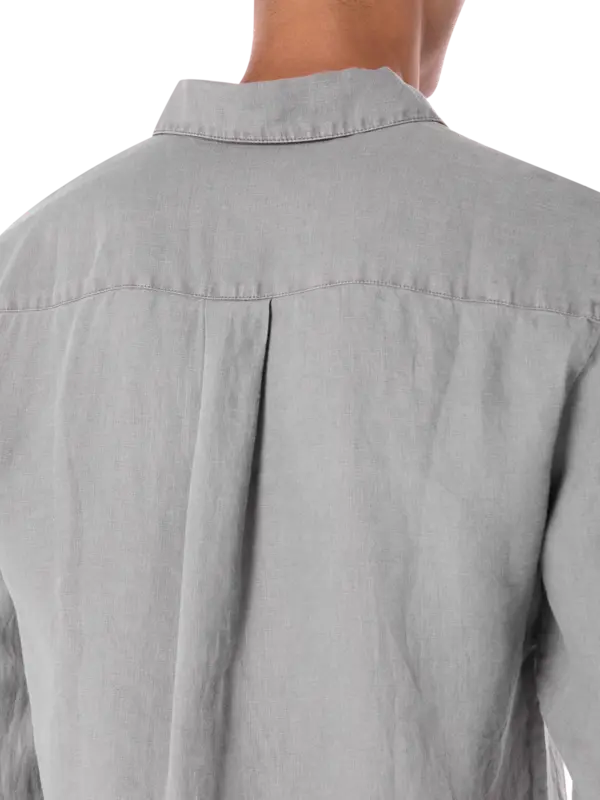 قميص ريفايزد من الكتان بأكمام طويلة