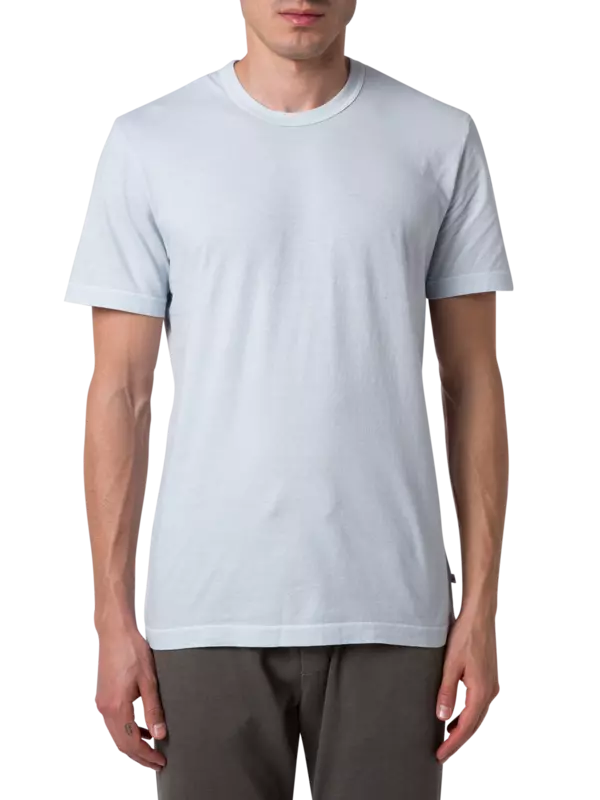 تيشيرت بأكمام قصيرة وفتحة رقبة مستديرة