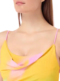 فستان بحمالات مزين بطبعة رينبو أوركيد