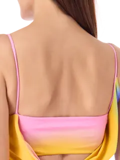 فستان بحمالات مزين بطبعة رينبو أوركيد