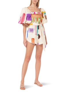 ILLUSION PUFFSLEEVED PLAYSUIT