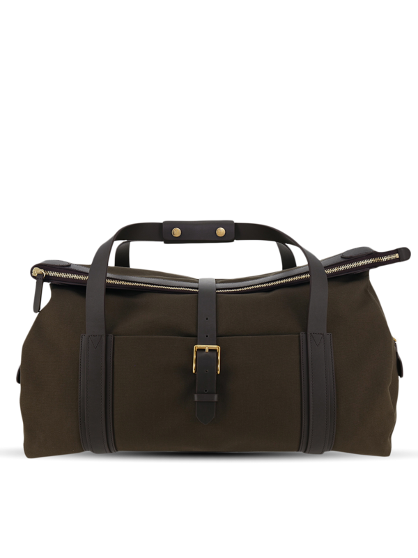 Dark Brown Travel Bag With Top Zipper and Front Flap