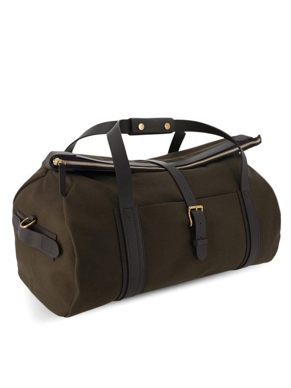 Dark Brown Travel Bag With Top Zipper and Front Flap