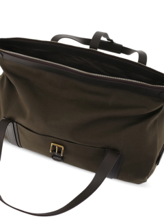 Dark Brown Travel Bag With Top Zipper and Front Flap