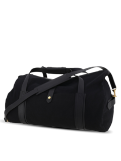 Black Travel Bag with Top Zipper and Front Flap