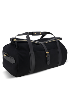Black Travel Bag with Top Zipper and Front Flap