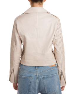 Mademoiselle Ivory Cropped Biker Jacket