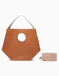 Tan/Pink Leather Handbag