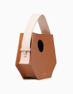 Tan/Pink Leather Handbag