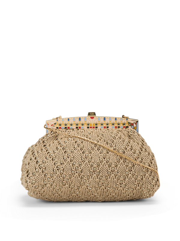 Limited Edition Egyptian Enamel and Cotton clutch bag