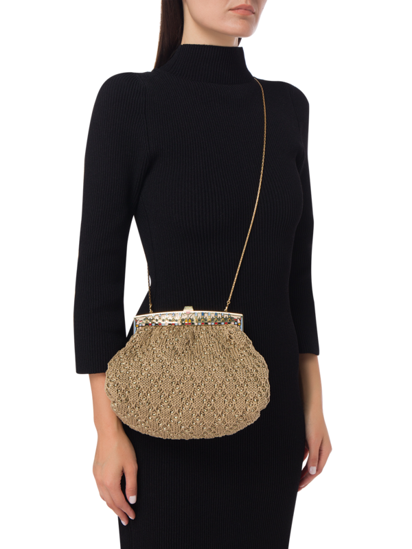 Limited Edition Egyptian Enamel and Cotton clutch bag