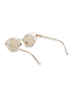 Gold/Clear Round Eye Overlay Frame Sunglasses