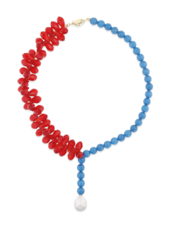 Red-And-Blue Beaded Necklace