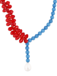 Red-And-Blue Beaded Necklace