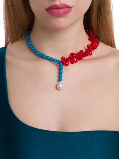 Red-And-Blue Beaded Necklace