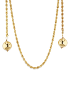 Gold Chain Necklace with Large Pearl Pendants