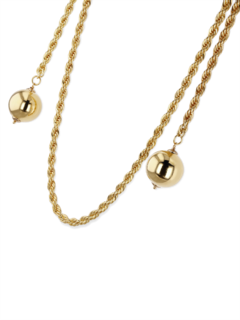Gold Chain Necklace with Large Pearl Pendants