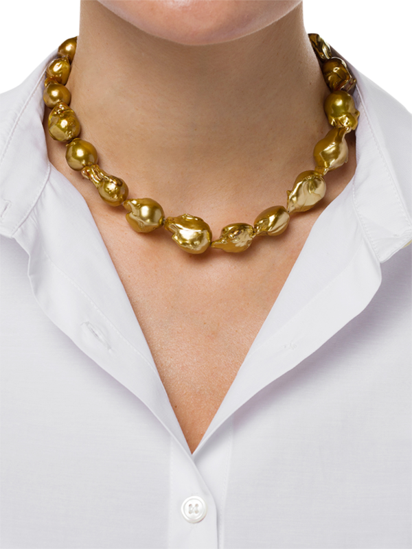 Gold Pearl Necklace