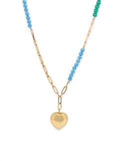 Chain and Beads Heart Necklace