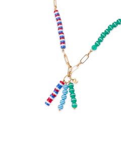 Chain and Beads Heart Necklace