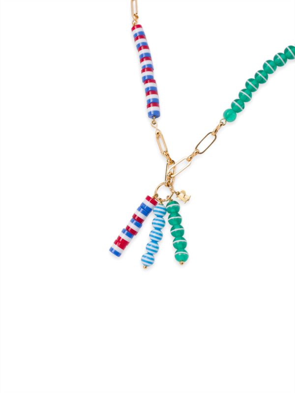 Chain and Beads Heart Necklace