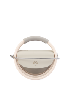 PVC AND RECYCLED LEATHER MINI HOOP BAG