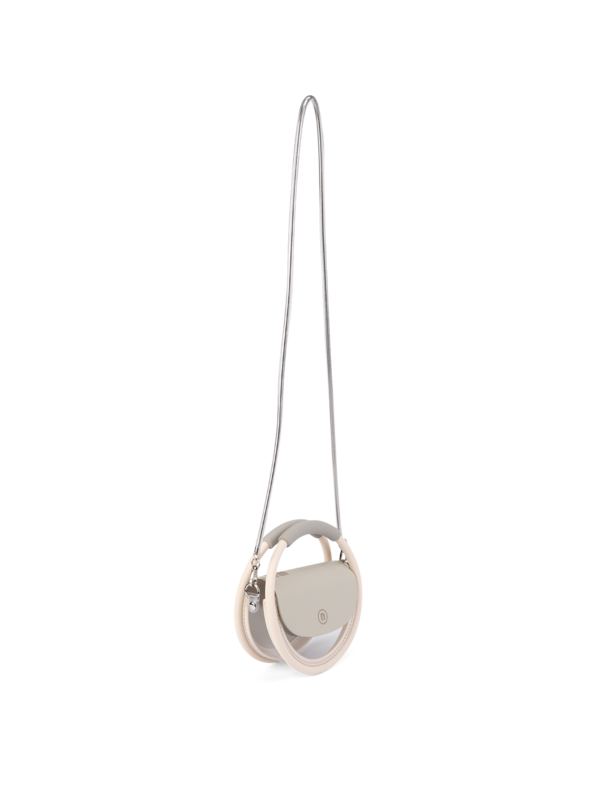 PVC AND RECYCLED LEATHER MINI HOOP BAG