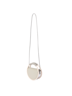 PVC AND RECYCLED LEATHER MINI HOOP BAG